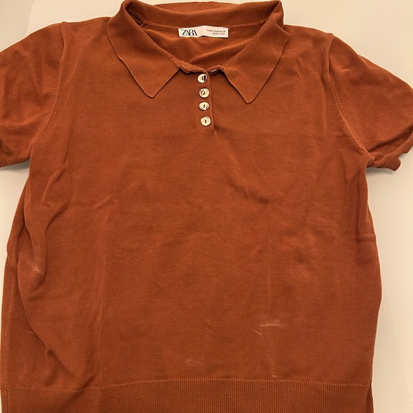 Zara Terracotta Knit Top - Picture 3 of 3